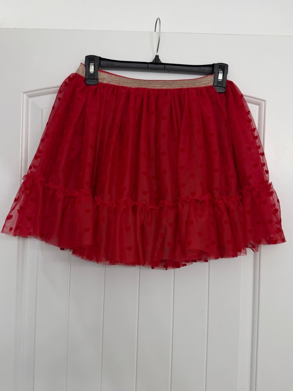 Gymboree Red Tulle Circle Skirt with Gold Elastic Waistband